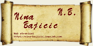 Nina Bajičić vizit kartica